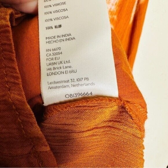 Free People Marla Printed Shortall Orange Romper Women’s Size Small New - Picture 11 of 15